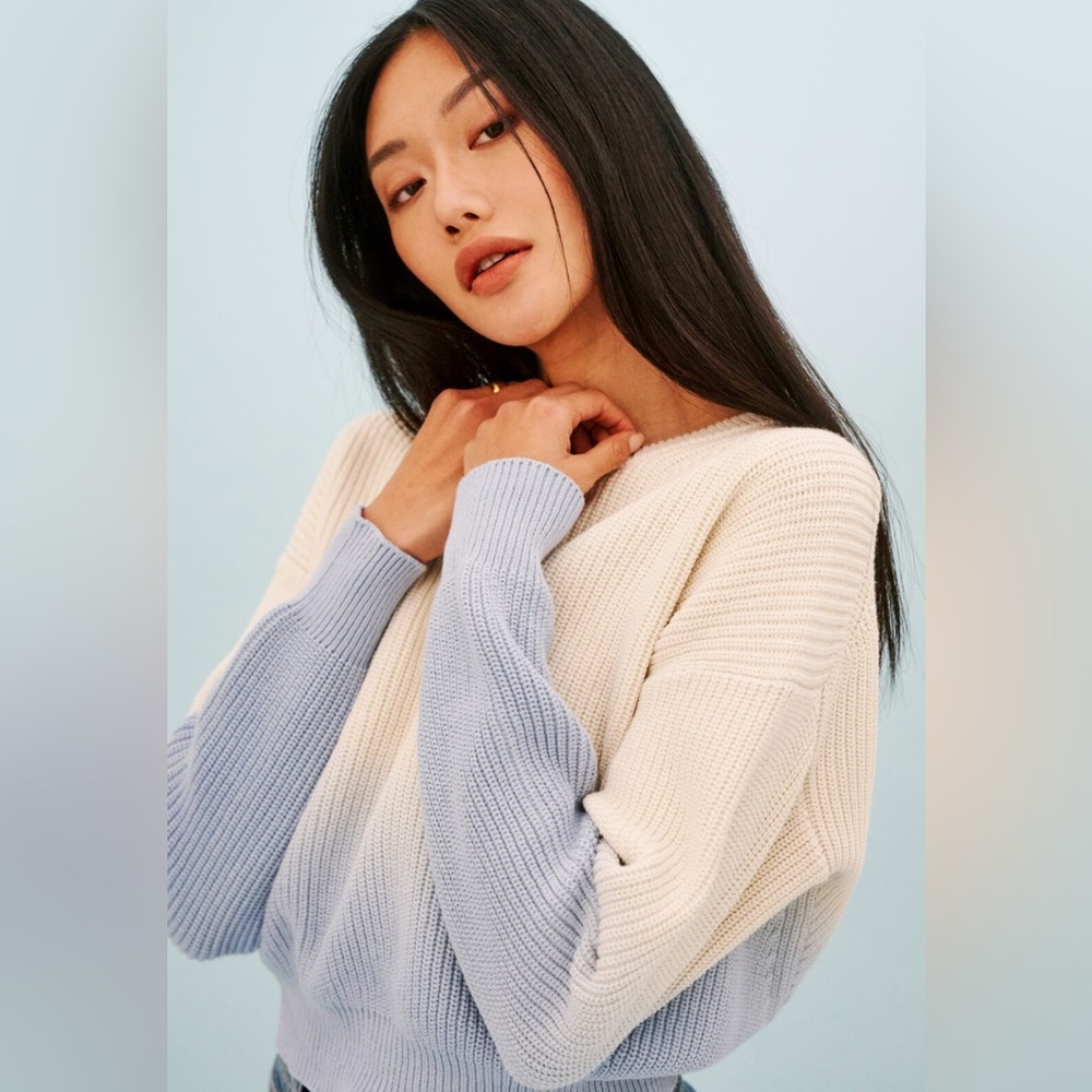 Reformation Ribbed Crew Neck Winnie Sweater